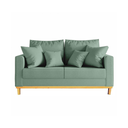 Ver imagem 1 de Sofá Beny 2 Lugares 140cm Base de Madeira Linho: Verde