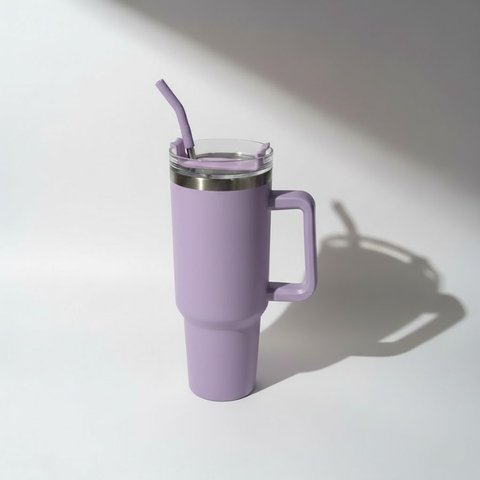 Copo Térmico Ms-971 1200ml com Canudo:Lilás