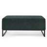 Puff Decorativo Para Sala de Estar Cléo W01 Base de Ferro 90 cm Linho Verde Musgo - Lyam Decor - 3