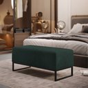 Ver imagem 2 de Puff Decorativo Para Sala de Estar Cléo W01 Base de Ferro 90 cm Linho Verde Musgo - Lyam Decor