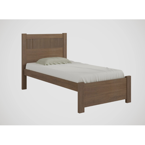 Cama Solteiro Primícia 100%MDF Ripada Castanho D Doro Móveis