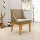 Ver imagem 2 de Kit 4 Cadeiras Decorativas Sala de Jantar Base Fixa de Madeira Firenze Suede Nude/Castanho G19 - Gra