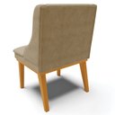 Ver imagem 6 de Kit 4 Cadeiras Decorativas Sala de Jantar Base Fixa de Madeira Firenze Suede Nude/Castanho G19 - Gra