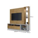 Ver imagem 3 de Home Rack Para TV Até 65 Polegadas Sala Quarto 2 Portas 3 Prateleiras MDF Marrom Madeira Off White