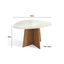 Ver imagem 3 de Mesa de Sala Jantar Lótus + Tampo Madeirado C/ Vidro 135x105cm Freijó/off White - Kappesberg