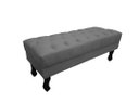 Ver imagem 1 de Recamier Luis Xv Capitonê Retrô 100cm Suede Cinza Pés Madeira Mz Decor