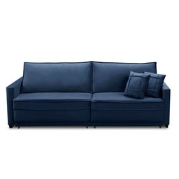 Sofá Cama Retrátil e Reclinável 2,30m com Molas Karina Veludo Azul Rover & Beato - 5