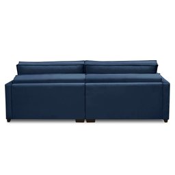 Sofá Cama Retrátil e Reclinável 2,30m com Molas Karina Veludo Azul Rover & Beato - 7