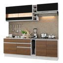 Ver imagem 3 de Armário de Cozinha Completa 220cm Branco/Rustic/Preto Parma Madesa 02