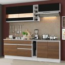 Ver imagem 1 de Armário de Cozinha Completa 220cm Branco/Rustic/Preto Parma Madesa 02