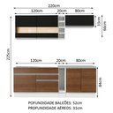 Ver imagem 4 de Armário de Cozinha Completa 220cm Branco/Rustic/Preto Parma Madesa 02