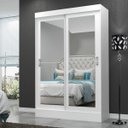 Ver imagem 1 de Guarda-Roupa Solteiro 2 Portas 2 Gavetas com Espelho Cancún Maxel