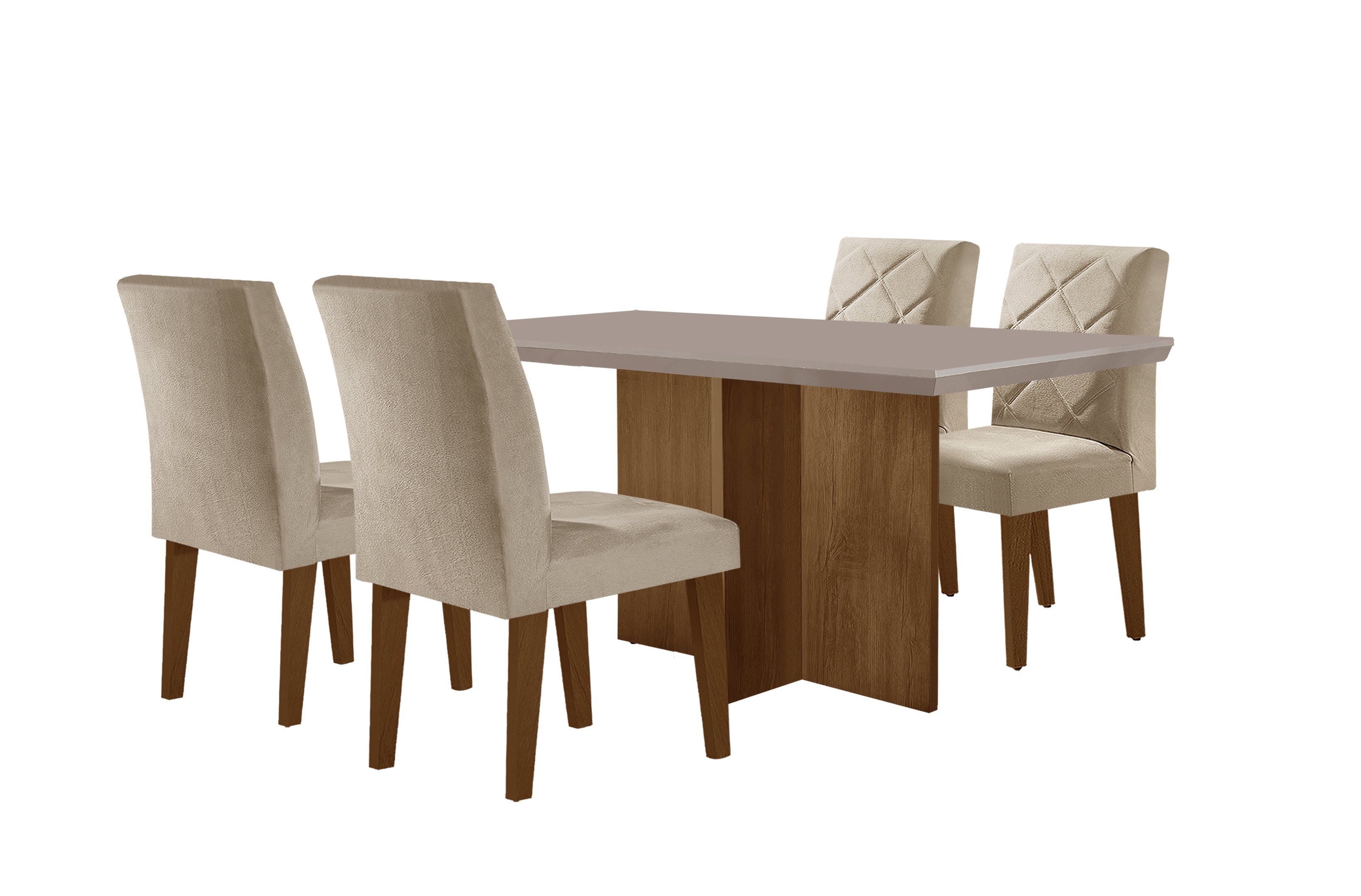 Conjunto Sala de Jantar Mesa com 4 Cadeiras Cayman Espresso Móveis - 2