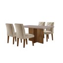 Ver imagem 2 de Conjunto Sala de Jantar Mesa com 4 Cadeiras Cayman Espresso Móveis