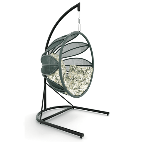 Balanço Flor em Corda Náutica Verde Militar - Tecido Vinales Verde