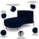 Ver imagem 3 de Chaise Longue Divã 164cm Braço Esquerdo Logus D06 Veludo Azul - Mpozenato