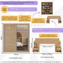 Ver imagem 3 de Guarda-Roupas Casal Espelho e Cabeceira com 2 Mesas de Cabeceira Multimóveis MP4327