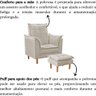Poltrona de Amamentação Quarto de Bebê com Puff Melina Suede Cor:bege - 3