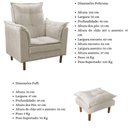 Ver imagem 2 de Poltrona de Amamentação Quarto de Bebê com Puff Melina Suede Cor:bege