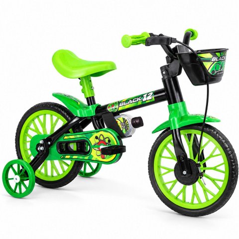 Bicicleta Infantil Aro 12 Nathor Rodinhas e Garrafinha 3+ Anos