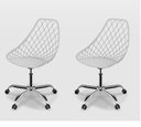 Ver imagem 1 de Kit 2 Cadeiras Kaila Office Brancas em Polipropileno para Escritório e Home Office