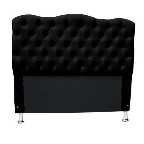 Cabeceira para Cama Box Casal 1.40 Padrão Agnes - Suede - Sv Decor:preto