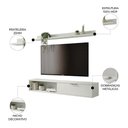 Ver imagem 2 de Rack TV Suspenso Z49 55 pol 136cm MDP Porta Basculante Lila Off White Mpozenato
