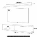 Ver imagem 5 de Rack TV Suspenso Z49 55 pol 136cm MDP Porta Basculante Lila Off White Mpozenato