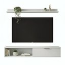 Ver imagem 3 de Rack TV Suspenso Z49 55 pol 136cm MDP Porta Basculante Lila Off White Mpozenato