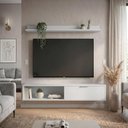 Ver imagem 6 de Rack TV Suspenso Z49 55 pol 136cm MDP Porta Basculante Lila Off White Mpozenato