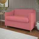 Ver imagem 2 de Sofá Namoradeira 2 Lugares Tilla Sala de Espera – Balaqui Decor Cor:Rosa