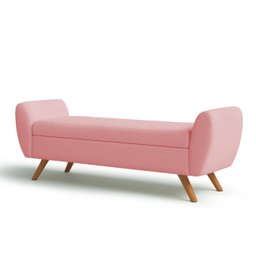Recamier Bau Italia 1,20m Suede Rosa Bebe - Inova Decor Inova Decorações - 3