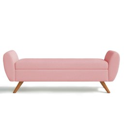 Recamier Bau Italia 1,20m Suede Rosa Bebe - Inova Decor Inova Decorações - 2