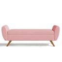 Ver imagem 2 de Recamier Bau Italia 1,20m Suede Rosa Bebe - Inova Decor Inova Decorações