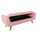 Ver imagem 1 de Recamier Bau Italia 1,20m Suede Rosa Bebe - Inova Decor Inova Decorações