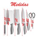 Ver imagem 2 de Jogo De Facas Inox Suporte Acrílico 7 Peças Preto