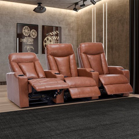 Poltrona 3 Lugares Sala de Estar e Cinema Vancouver Elétrica Reclinável Porta Copos Entrada Usb/usb-