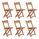Ver imagem 1 de Kit 6 Cadeiras Dobrável 100% Madeira Maciça Ypê Ideal para Áreas Externas e Internas Cerejeira