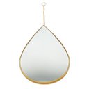Ver imagem 1 de Espelho Decorativo em Formato de Gota com Corrente 1 Unidade - Dourado