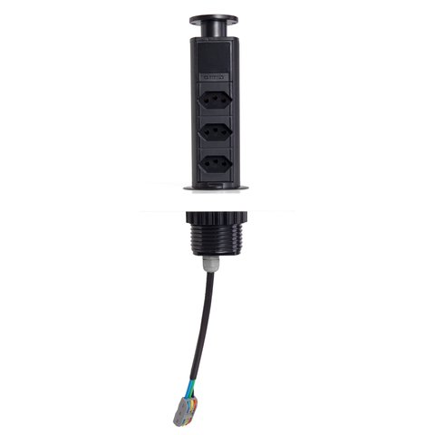 Mini Totem Manual 3 Tomadas Elétricas 20a Ultra Potencia 4mm Preto