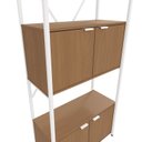 Ver imagem 6 de Kit 3 Estantes Altas para Livros Escritório 12 Portas 202cm x 216cm Industrial Marrom/Canela/Branco Brilho