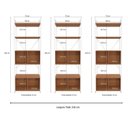 Ver imagem 3 de Kit 3 Estantes Altas para Livros Escritório 12 Portas 202cm x 216cm Industrial Marrom/Canela/Branco Brilho