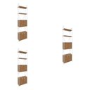 Ver imagem 2 de Kit 3 Estantes Altas para Livros Escritório 12 Portas 202cm x 216cm Industrial Marrom/Canela/Branco Brilho