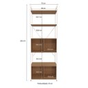 Ver imagem 4 de Kit 3 Estantes Altas para Livros Escritório 12 Portas 202cm x 216cm Industrial Marrom/Canela/Branco Brilho