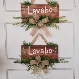 Placa Madeira Lavabo 37x38 - 7