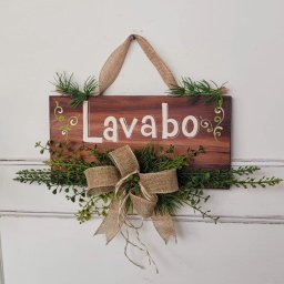 Placa Madeira Lavabo 37x38 - 4