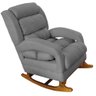 Poltrona Amamentação com Balanço Luna Suede Cinza Base de Madeira C05 - D'rossi - 3