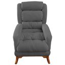 Ver imagem 4 de Poltrona Amamentação com Balanço Luna Suede Cinza Base de Madeira C05 - D'Rossi