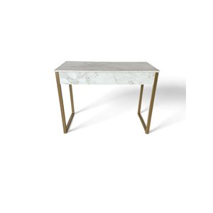 Mesa de Escritório Home Office Estilo Industrial - Metalon Dourado - 120 Cm Athena