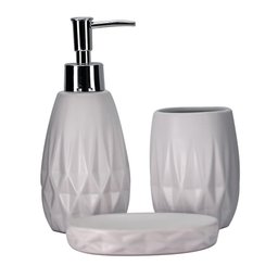 Jogo de Banheiro Porcelana com 3 Peças - Linha Metrópole - Tuut - 1